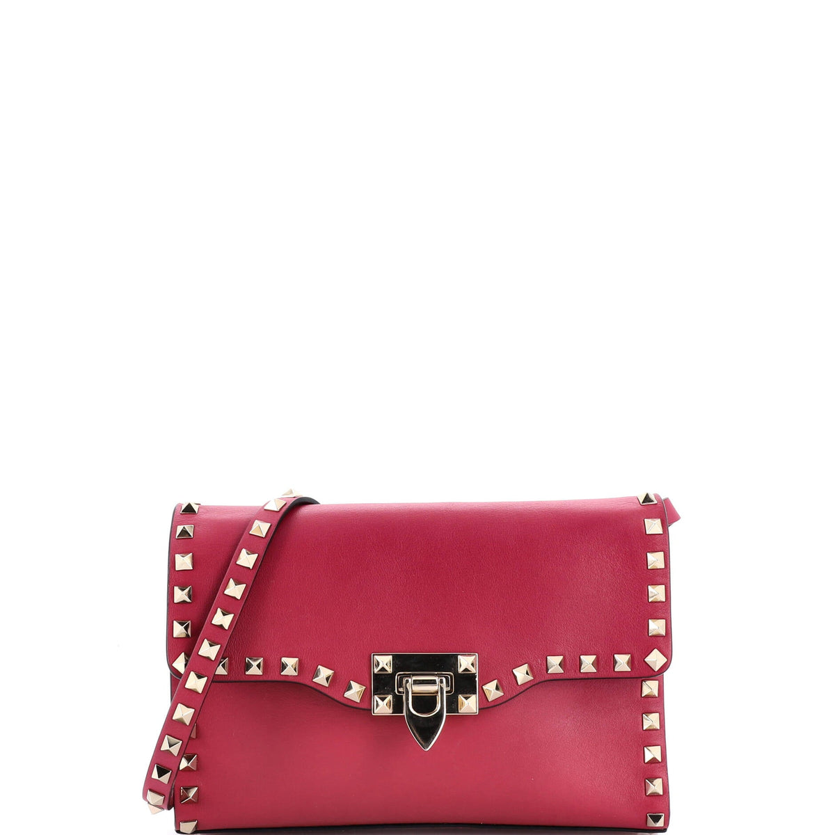 Valentino VALENTINO GARAVANI Rockstud Flip Lock Flap Bag Leather Small