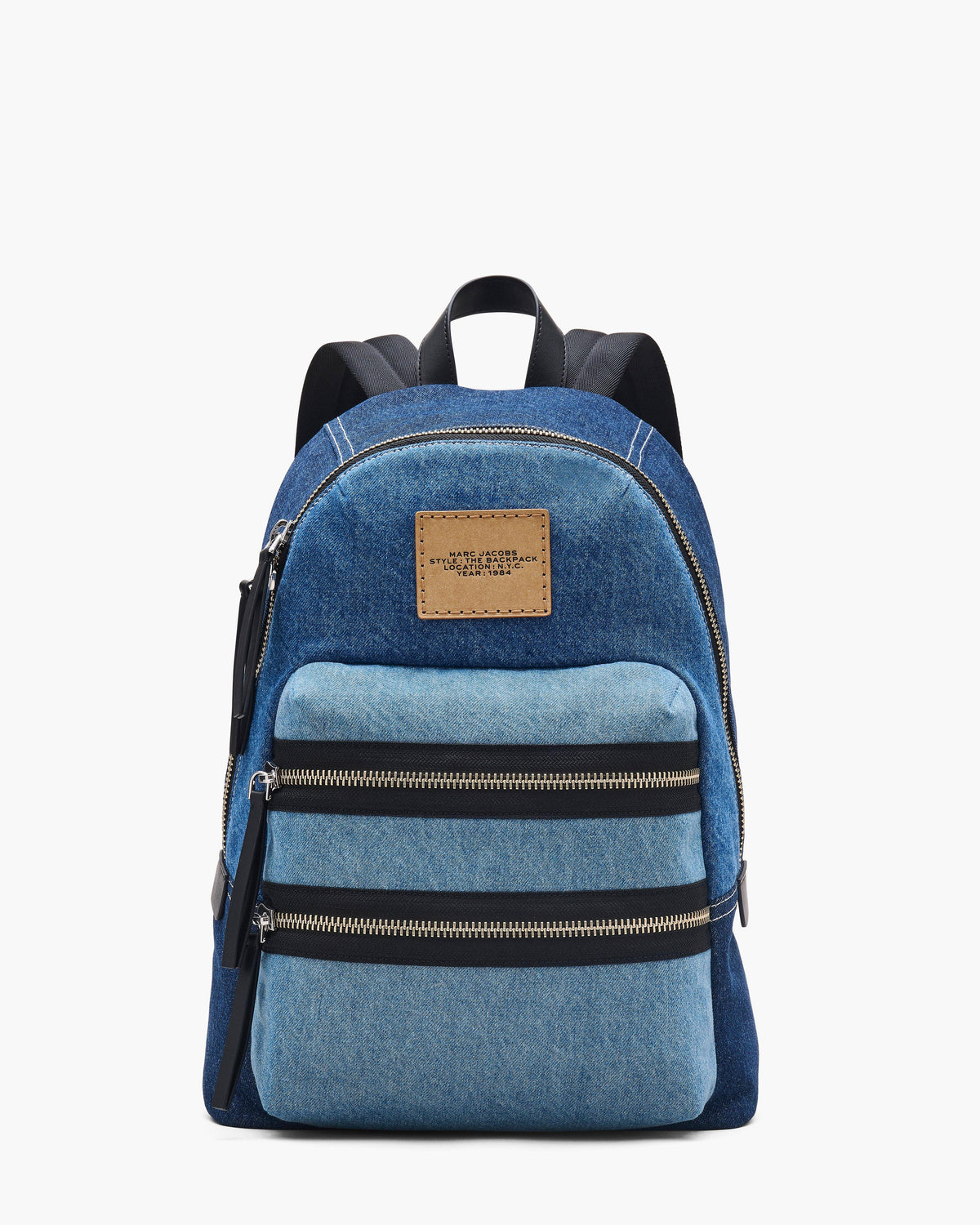 Marc Jacobs Marc Jacobs The Biker Colorblock Denim Large Backpack in Indigo Multi