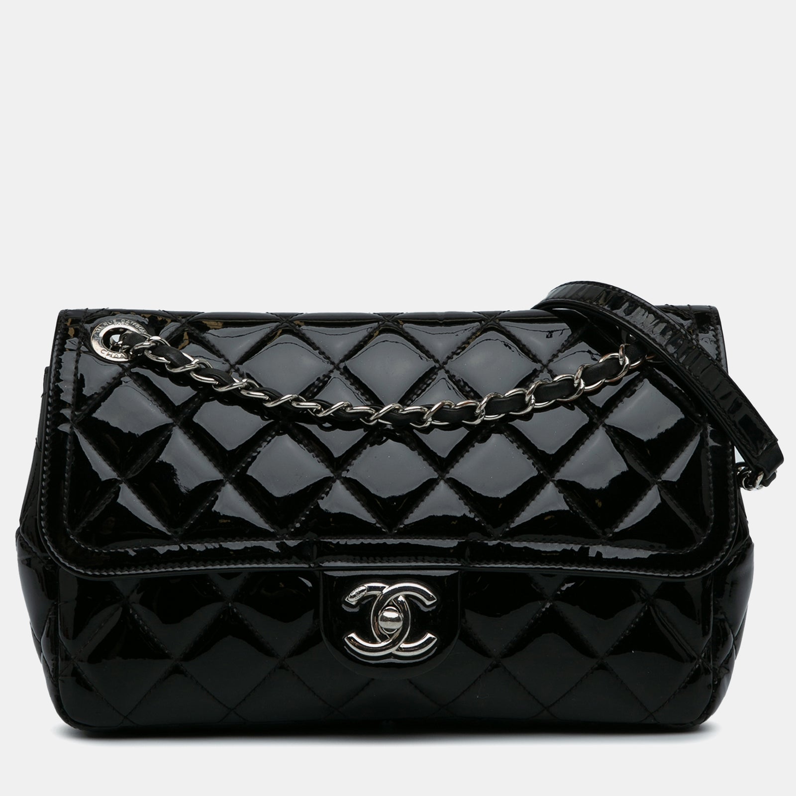 Chanel Mittelgroße Umhängetasche aus Lackleder mit Coco-Shine-Muster