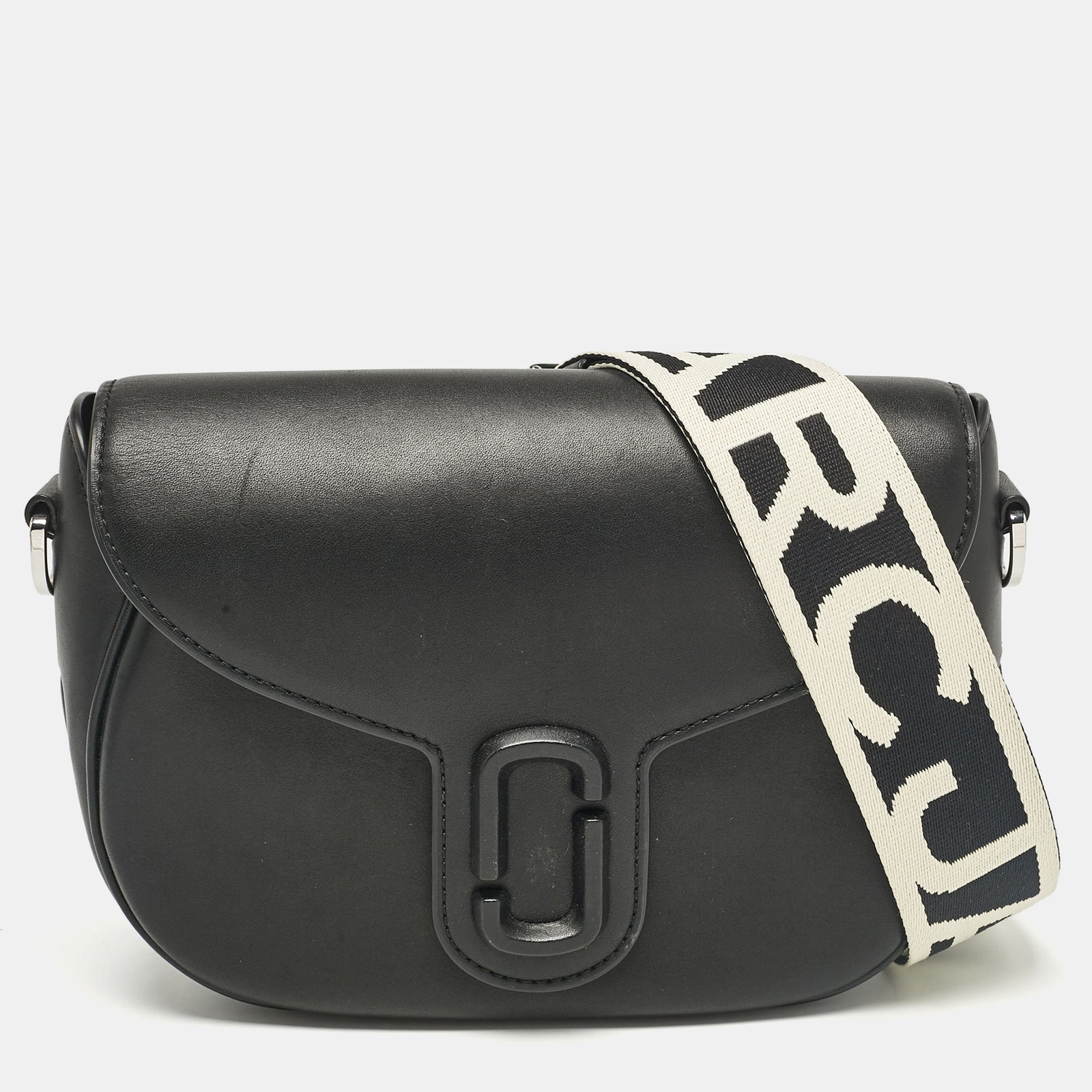 Marc Jacobs Black Leather Large  J Marc Saddle Bag