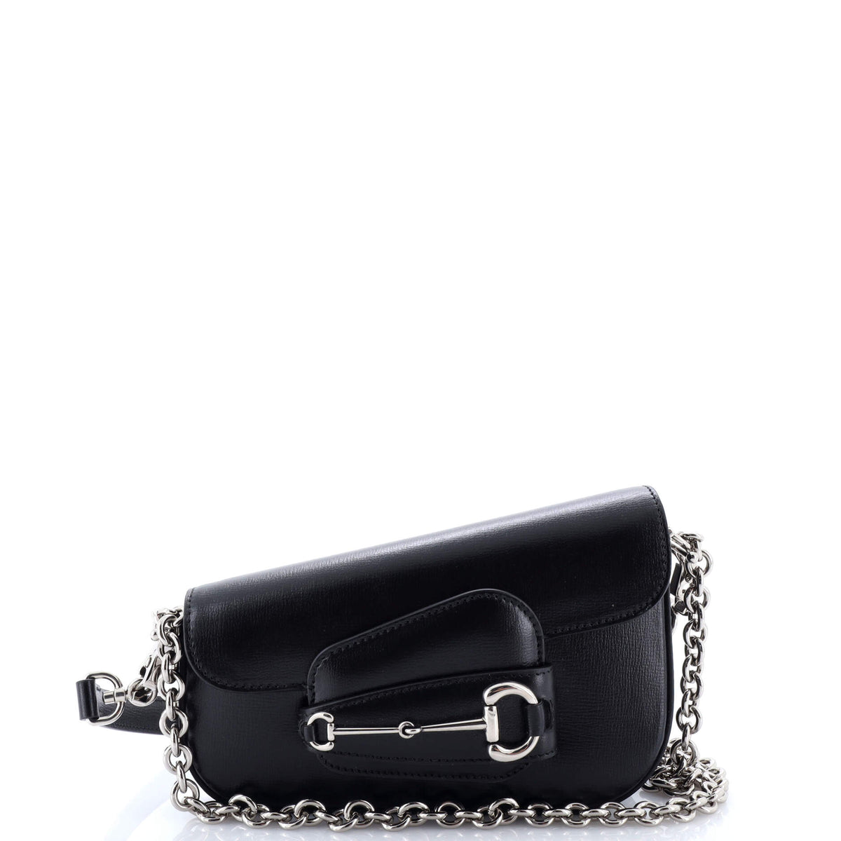 Gucci GUCCI Horsebit 1955 Asymmetric Shoulder Bag Leather Mini