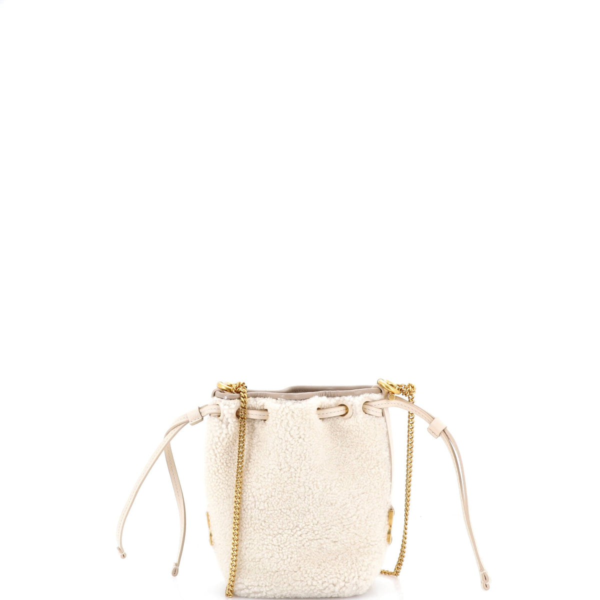 Chloe CHLOE Marcie Chain Bucket Bag Shearling Micro