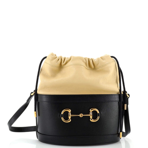 GUCCI Horsebit 1955 Bucket Crossbody Bag Leather Small