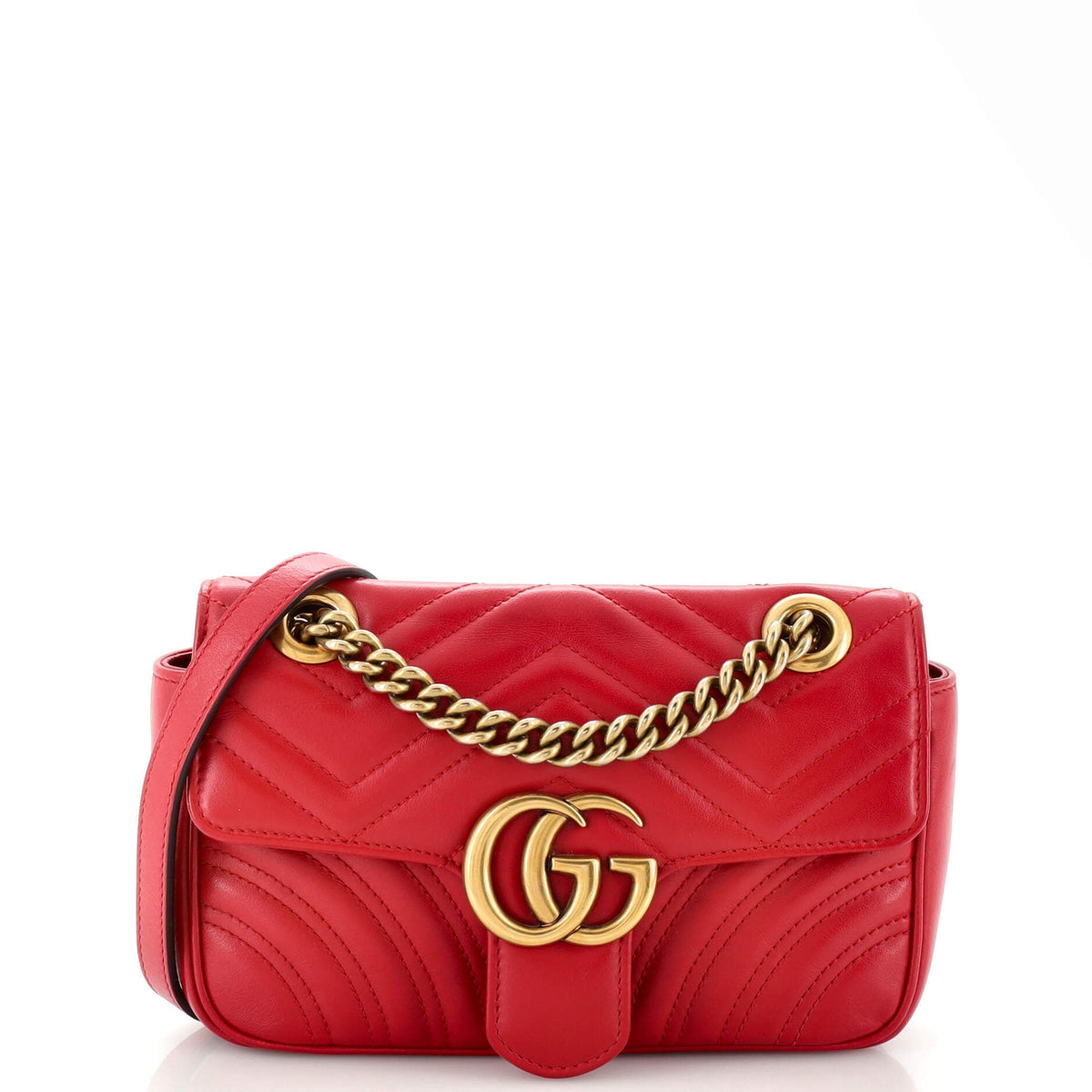 Gucci GUCCI GG Marmont Flap Bag Matelasse Leather Mini