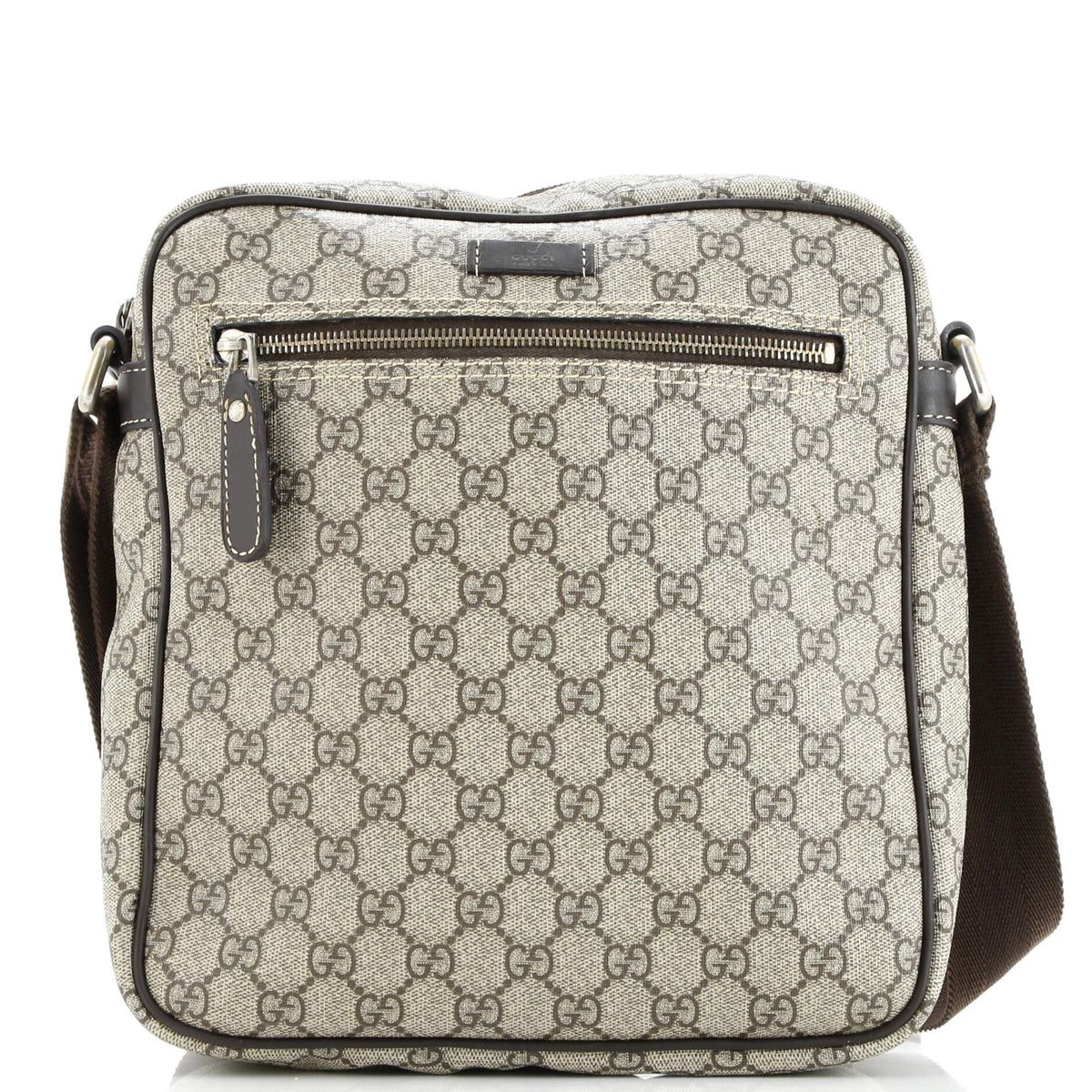 Gucci GUCCI Front Zip Messenger GG Coated Canvas Medium