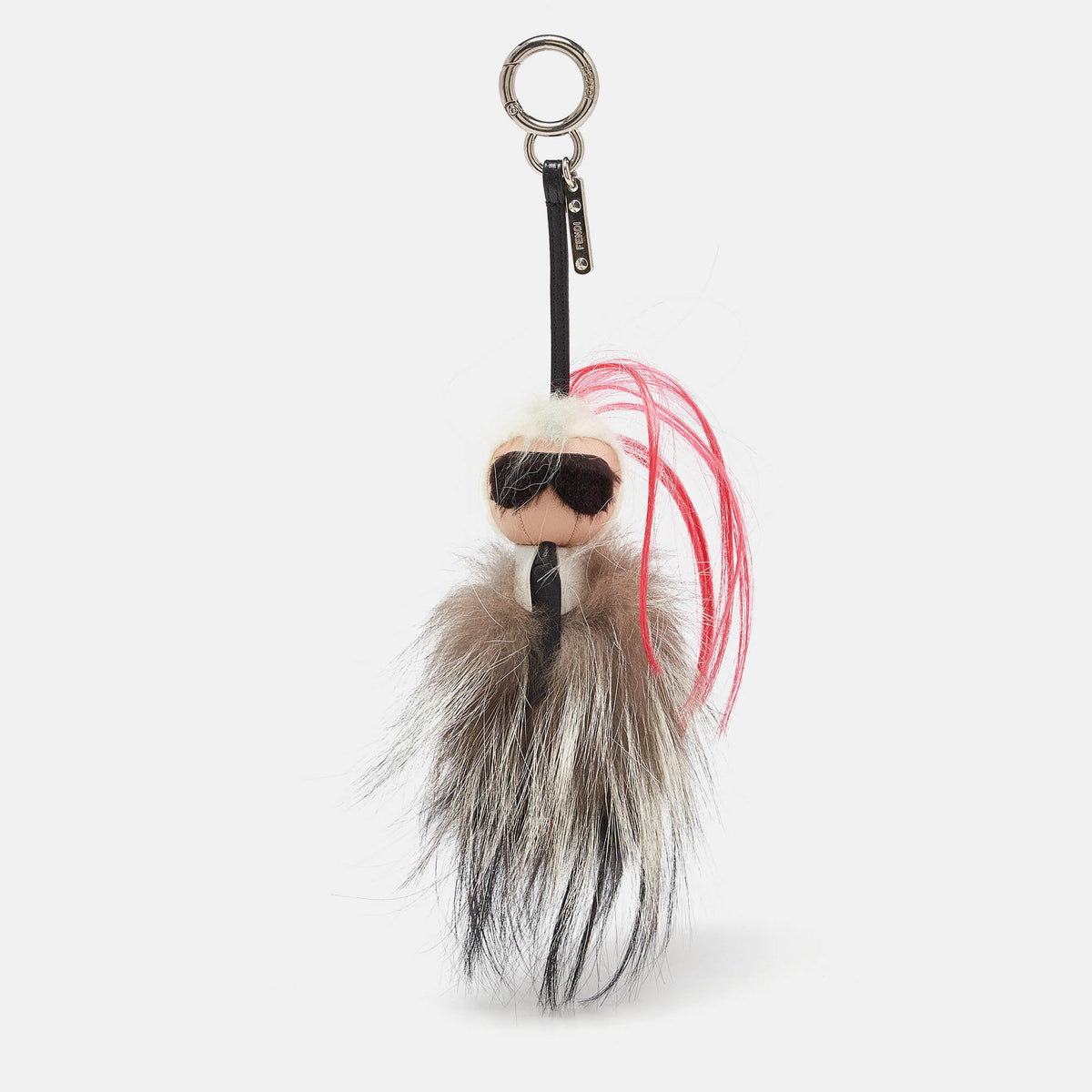 Fendi Multicolor Mink Fur and Leather Karlito Bag Charm