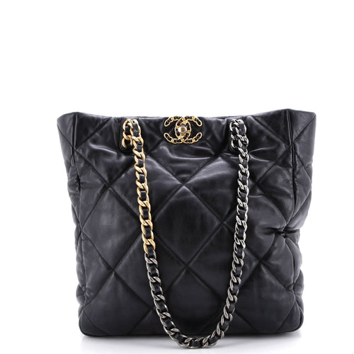 CHANEL 19 Shopping Bag Quilted Leather Medium