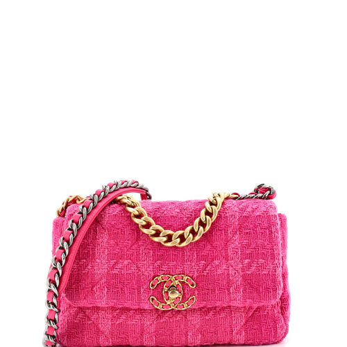 CHANEL 19 Flap Bag Quilted Tweed Medium