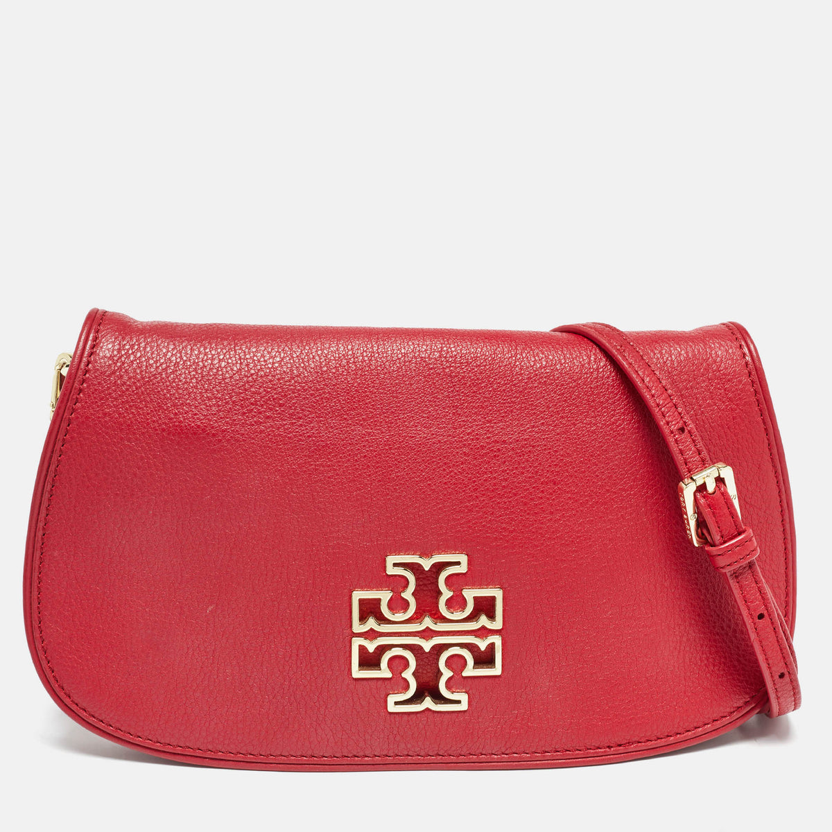 Tory Burch Red Leather Britten Crossbody Bag