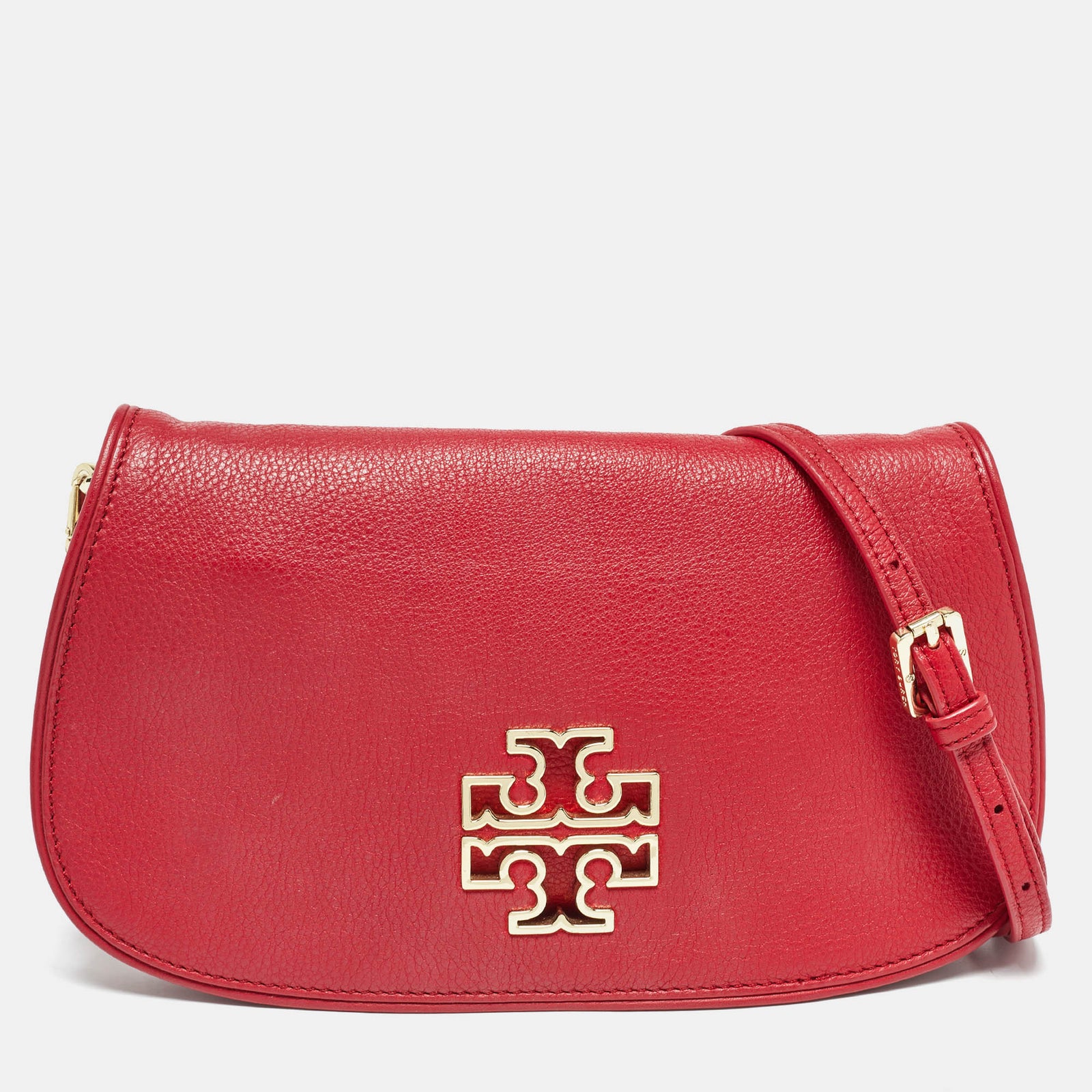 Tory Burch Red Leather Britten Crossbody Bag