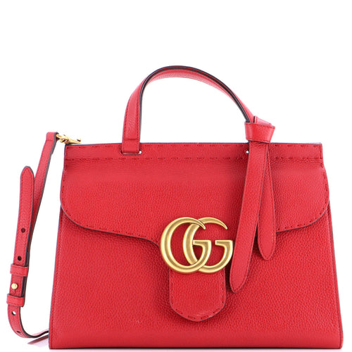 GUCCI GG Marmont Top Handle Bag Leather Small