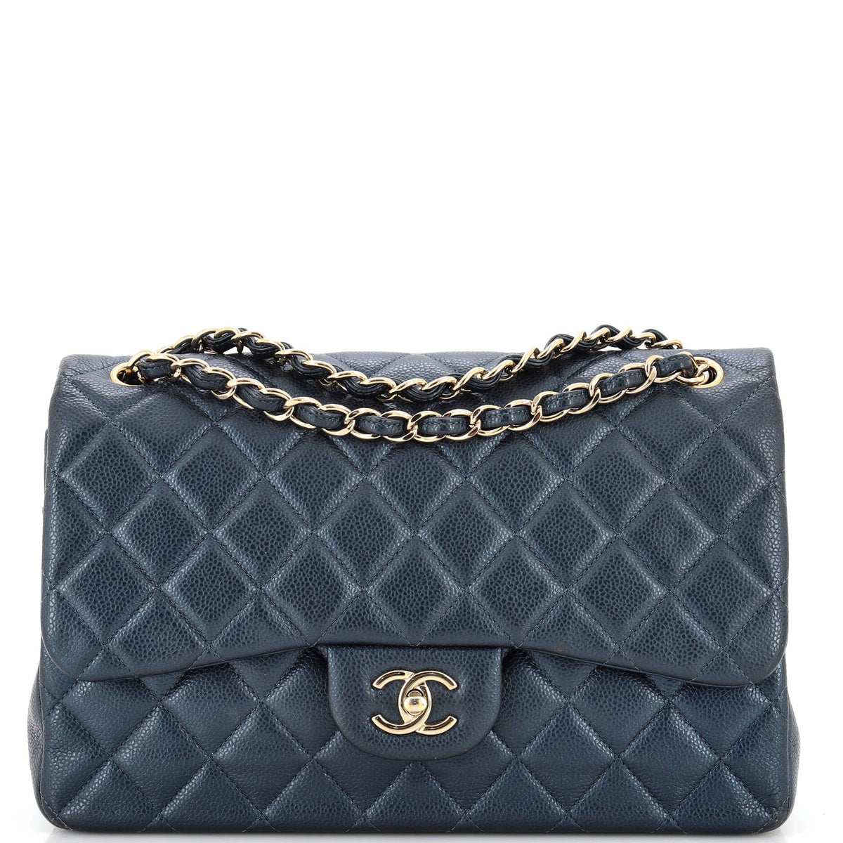 Chanel CHANEL Classic Double Flap Bag Quilted Caviar Jumbo