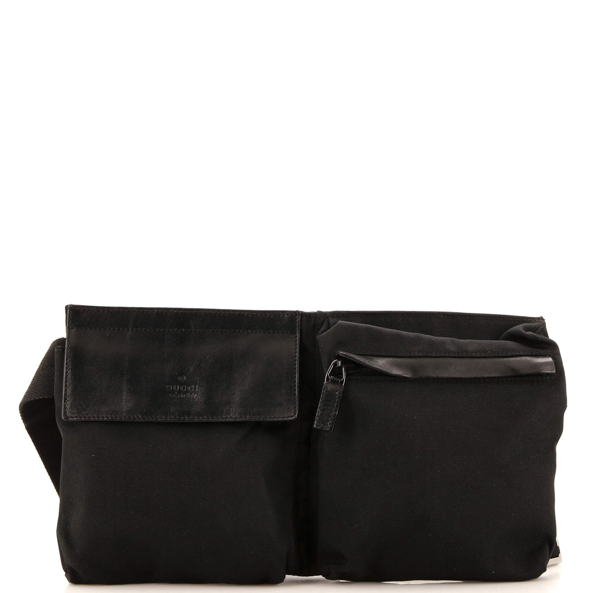 Gucci GUCCI Vintage Double Belt Bag Canvas Medium