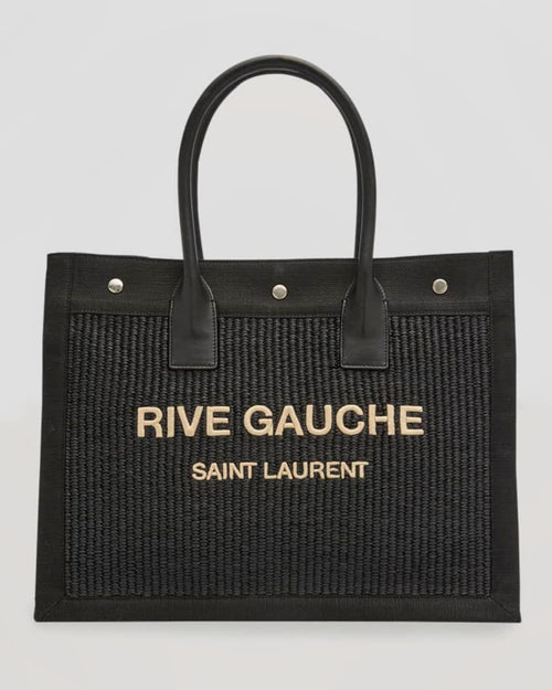 Rive Gauche Small Tote Bag in Raffia