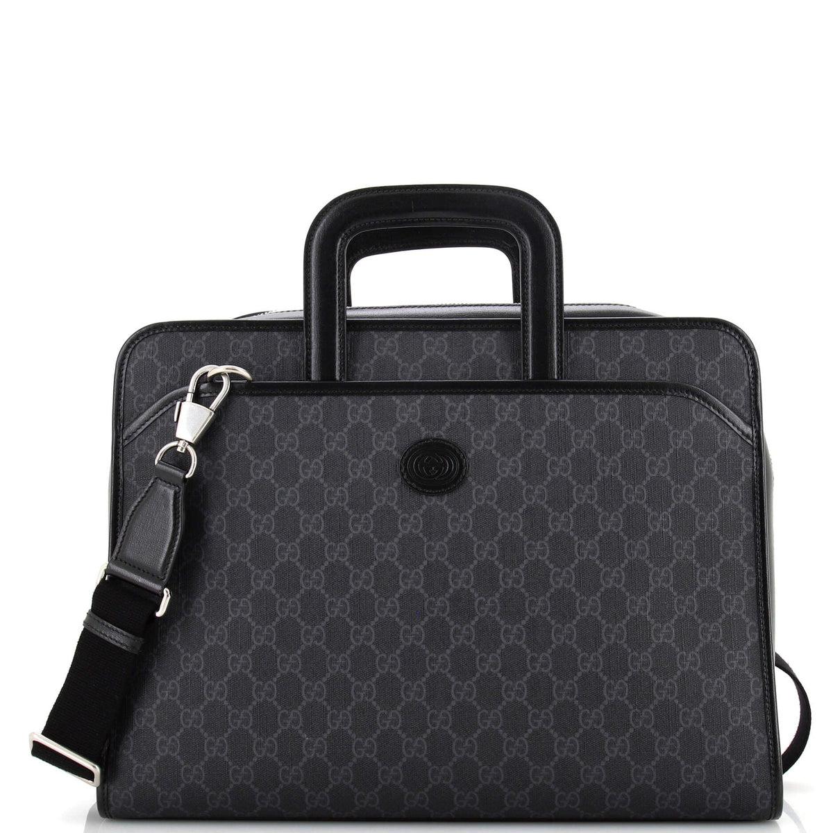 Gucci GUCCI Interlocking G Patch Convertible Briefacase GG Coated Canvas