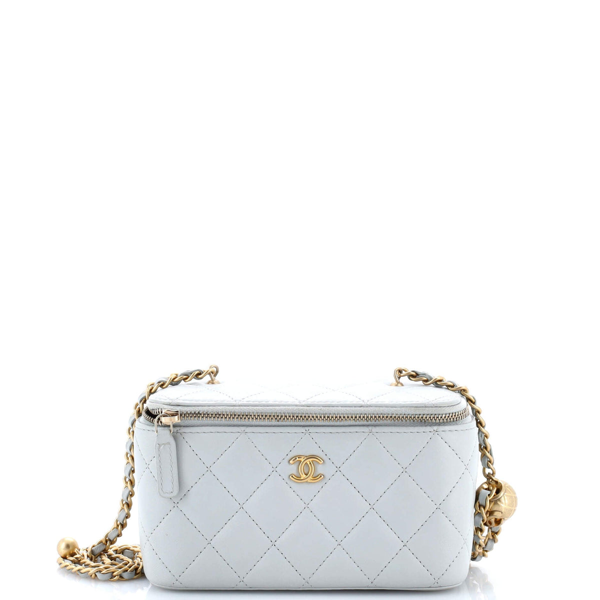 Chanel CHANEL Pearl Crush Vanity Case with Chain Quilted Lambskin Small