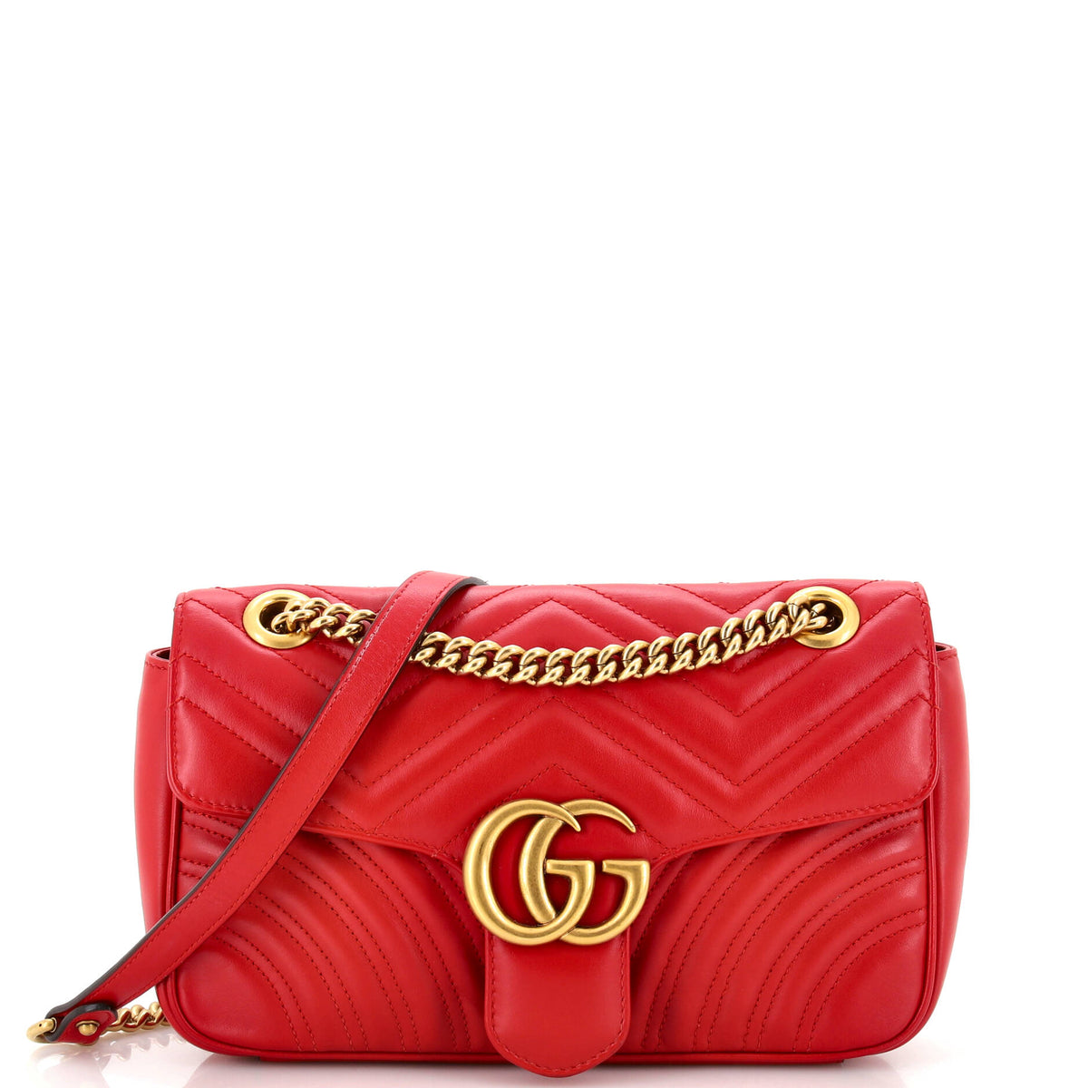 Gucci GUCCI GG Marmont Flap Bag Matelasse Leather Small