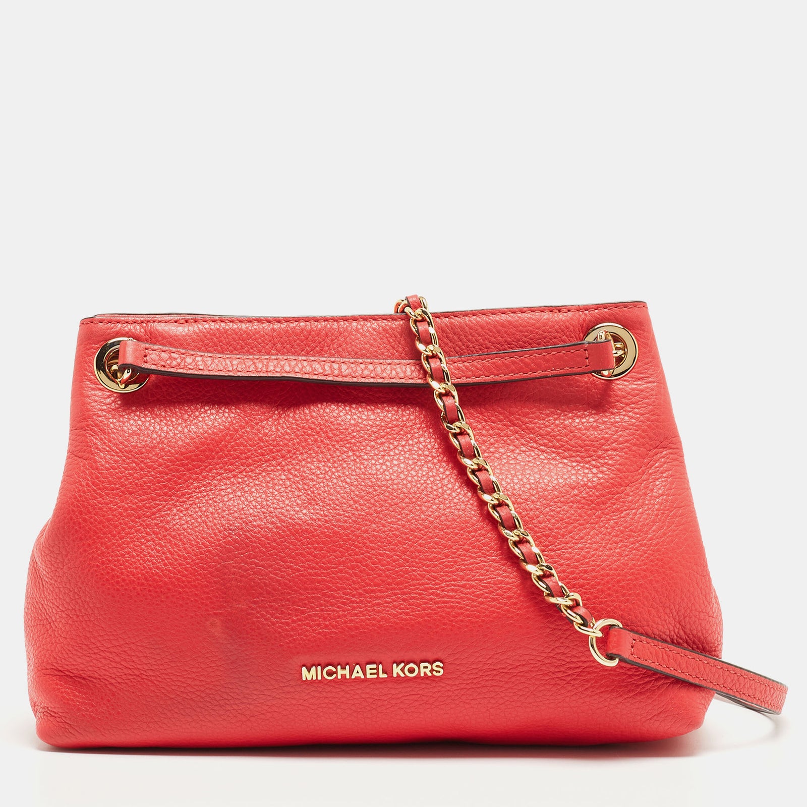 Michael Kors Coral Leather Jet Set Chain Shoulder Bag