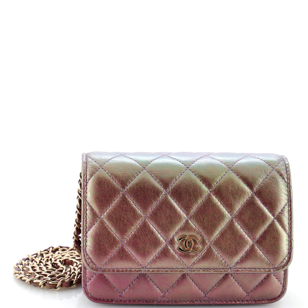 CHANEL Wallet on Chain Quilted Iridescent Lambskin Mini