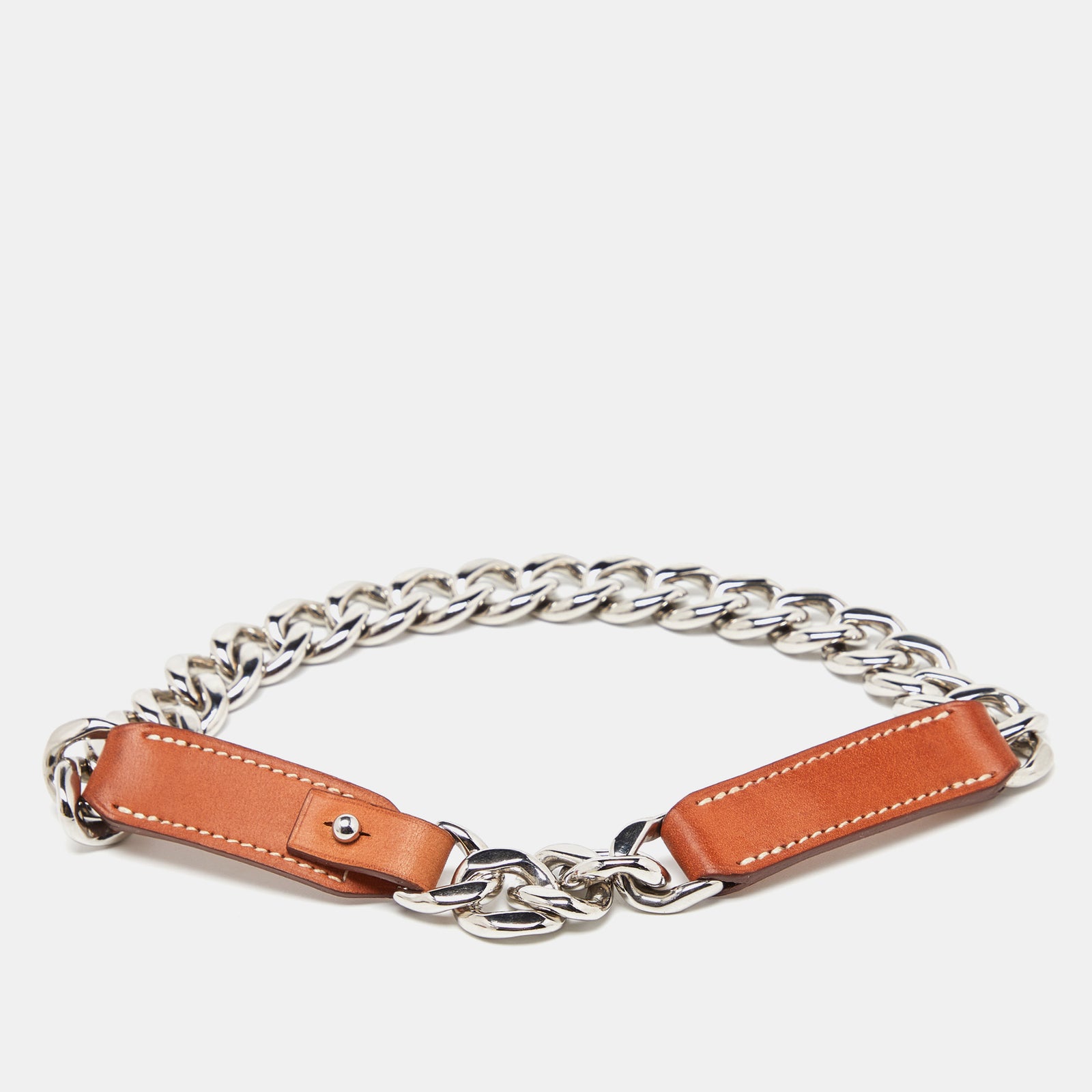 Herm?s Collier pour chien en cuir Barenia marron