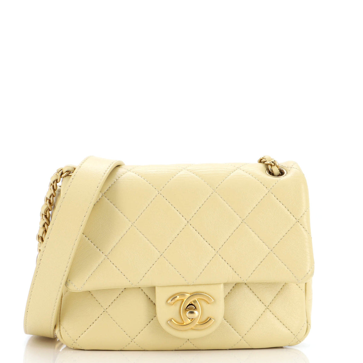 Chanel CHANEL Mixed Chain Link CC Flap Bag Quilted Lambskin Small