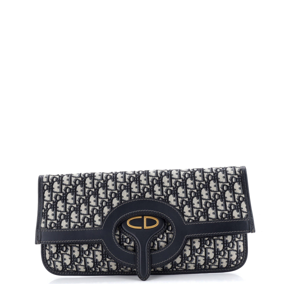 Christian Dior Fold Over Clutch Oblique Canvas