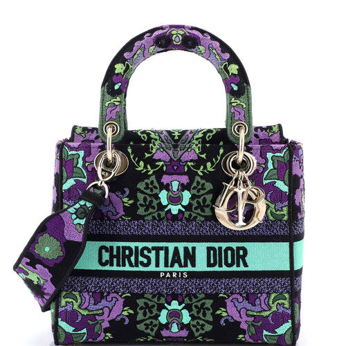 Lady D-Lite Bag Embroidered Canvas Medium