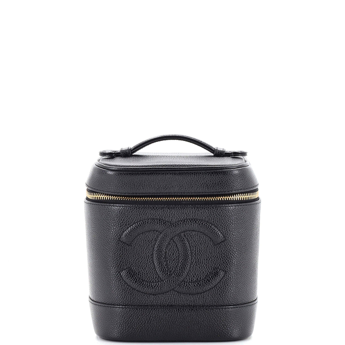 Chanel CHANEL Vintage Timeless Cosmetic Case Caviar Tall