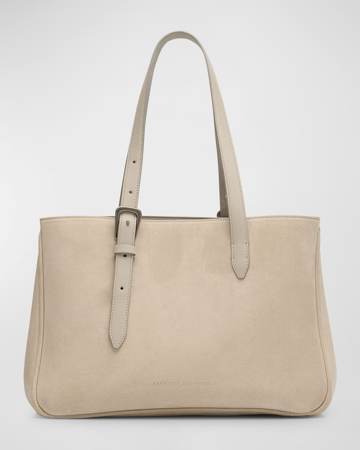 Brunello Cucinelli East-West Belt Velour Leather Tote Bag