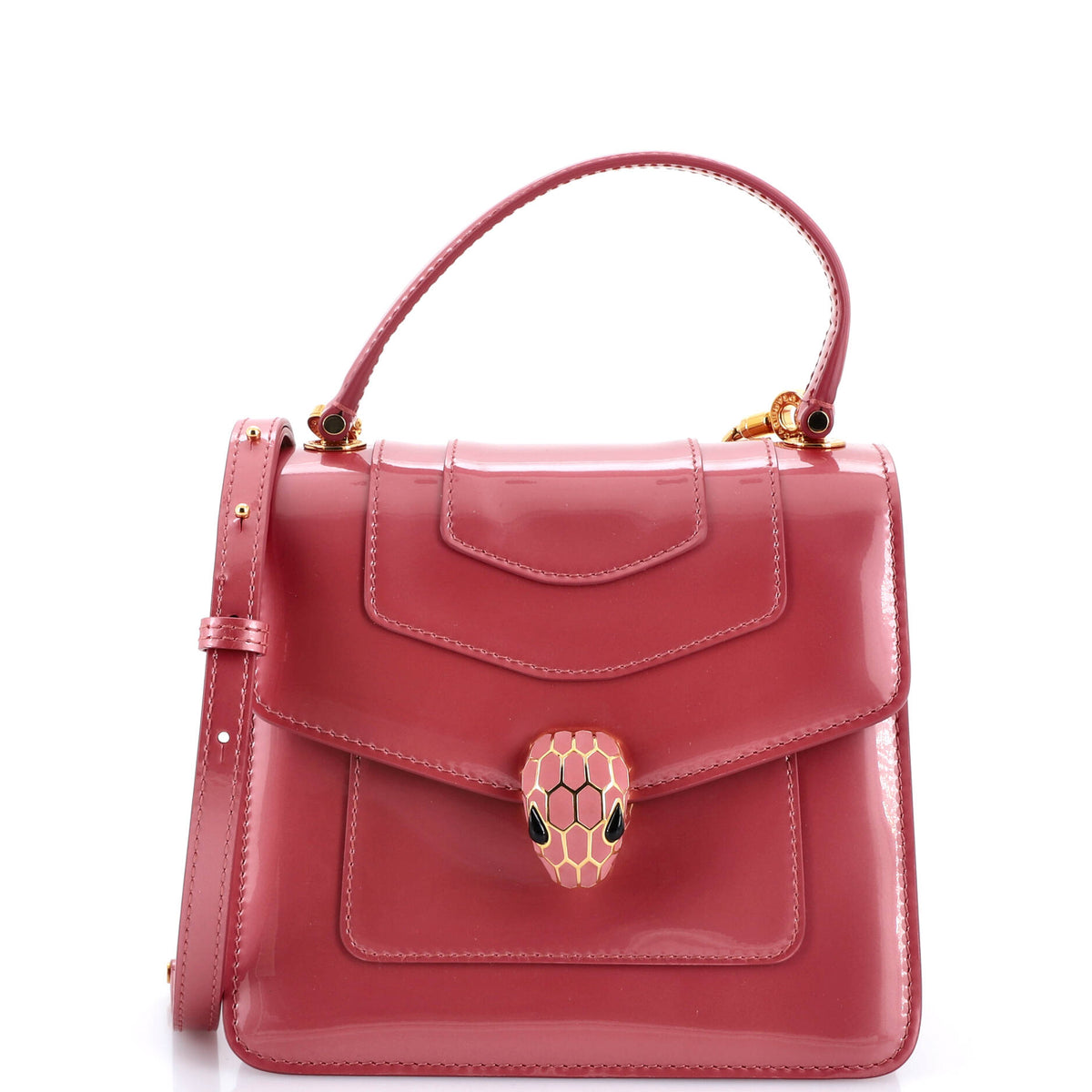 Bvlgari BVLGARI Serpenti Forever Top Handle Bag Patent Small