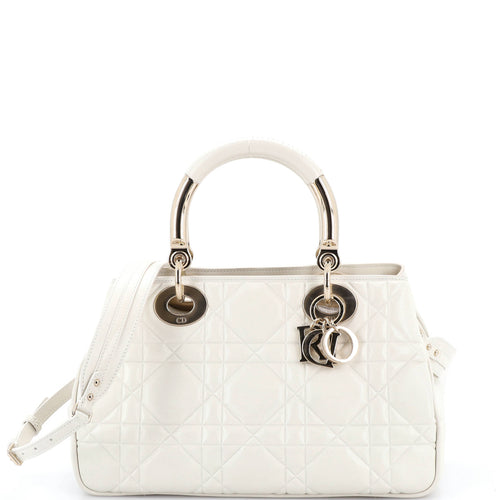 Lady 95.22 Bag Cannage Embossed Leather Medium