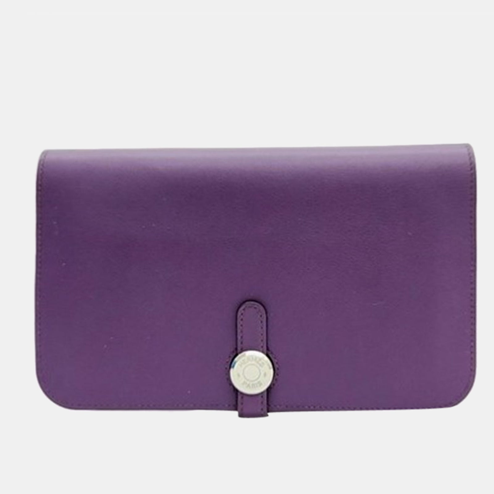 Herm?s Portefeuille Dogon en cuir violet