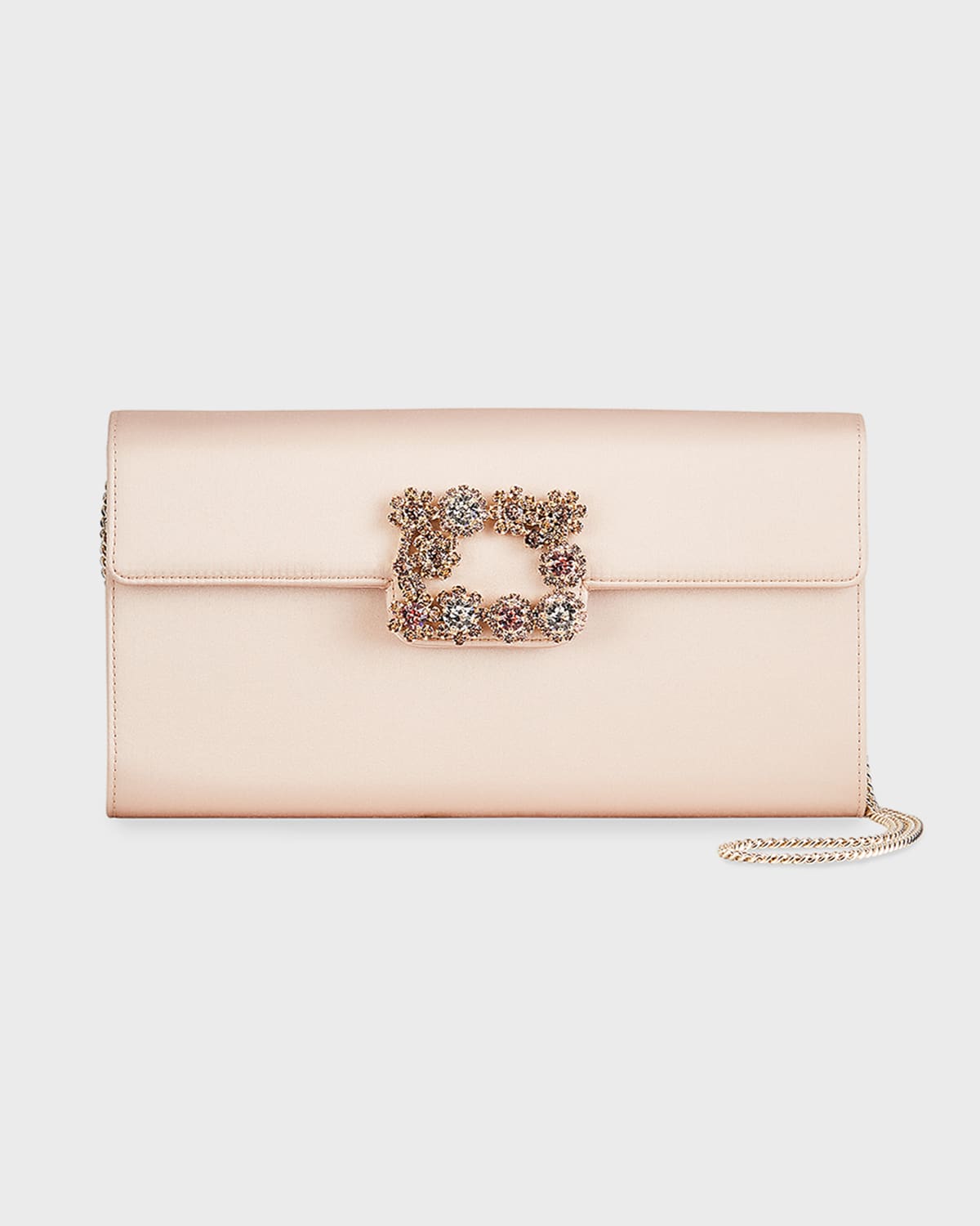 Roger Vivier Envelope Flap Flower Buckle Clutch Bag