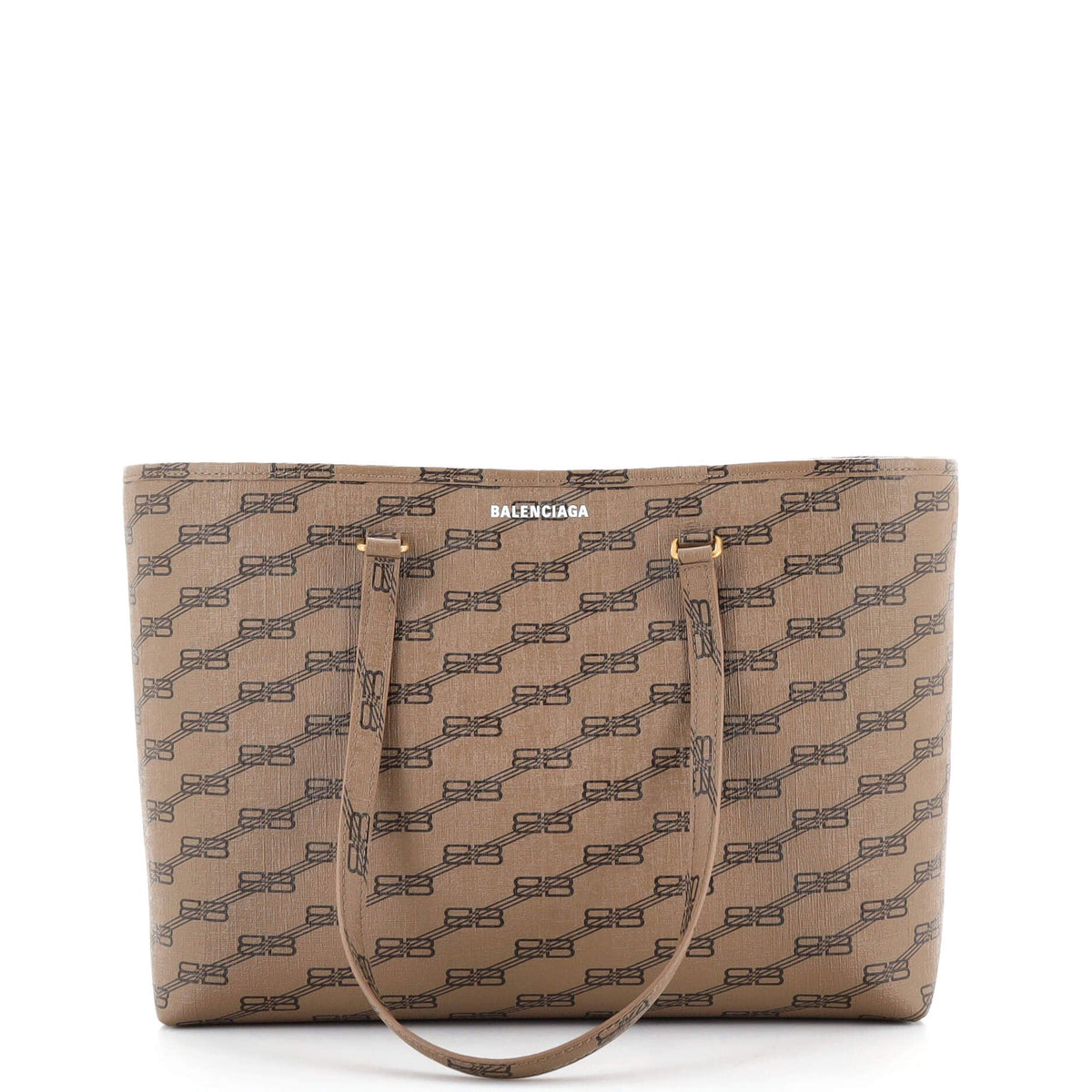 Balenciaga Signature East-West Shopper Tote BB Monogram Coated Canvas Medium