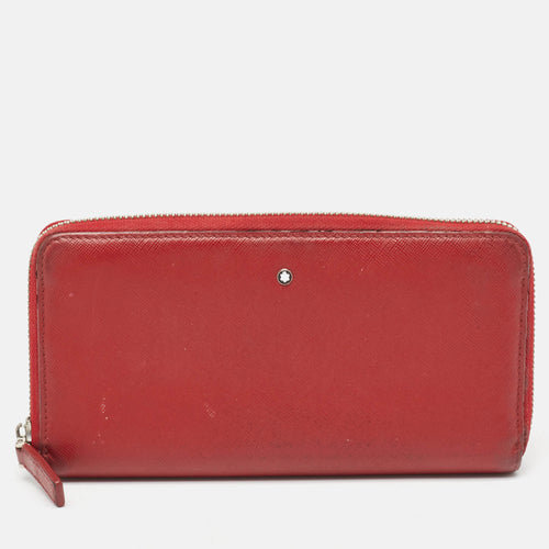 Red Leather Meisterstuck Zip Around Wallet