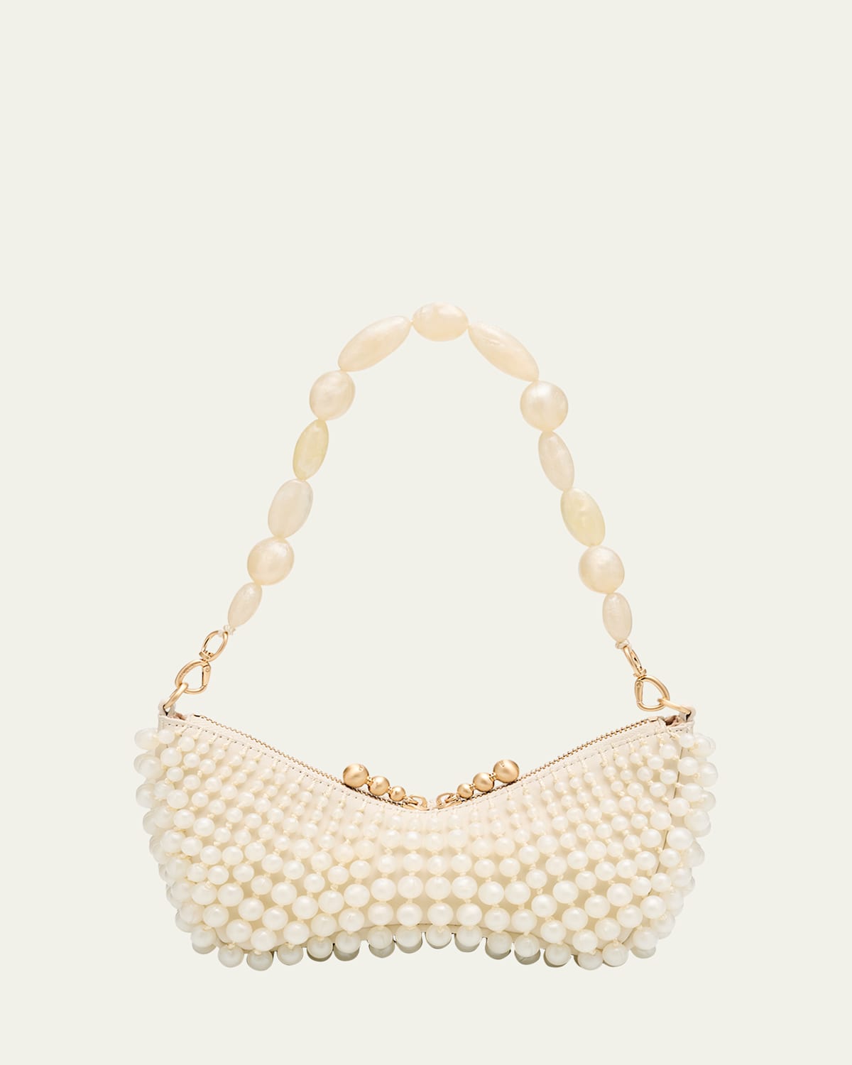 Cult Gaia Mercier Beaded Zip Shoulder Bag
