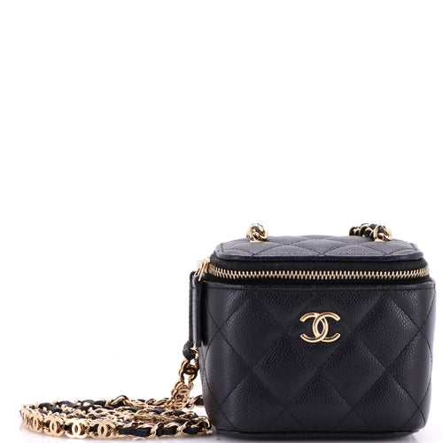 CHANEL Classic Top Handle Vanity Case with Chain Quilted Lambskin Mini
