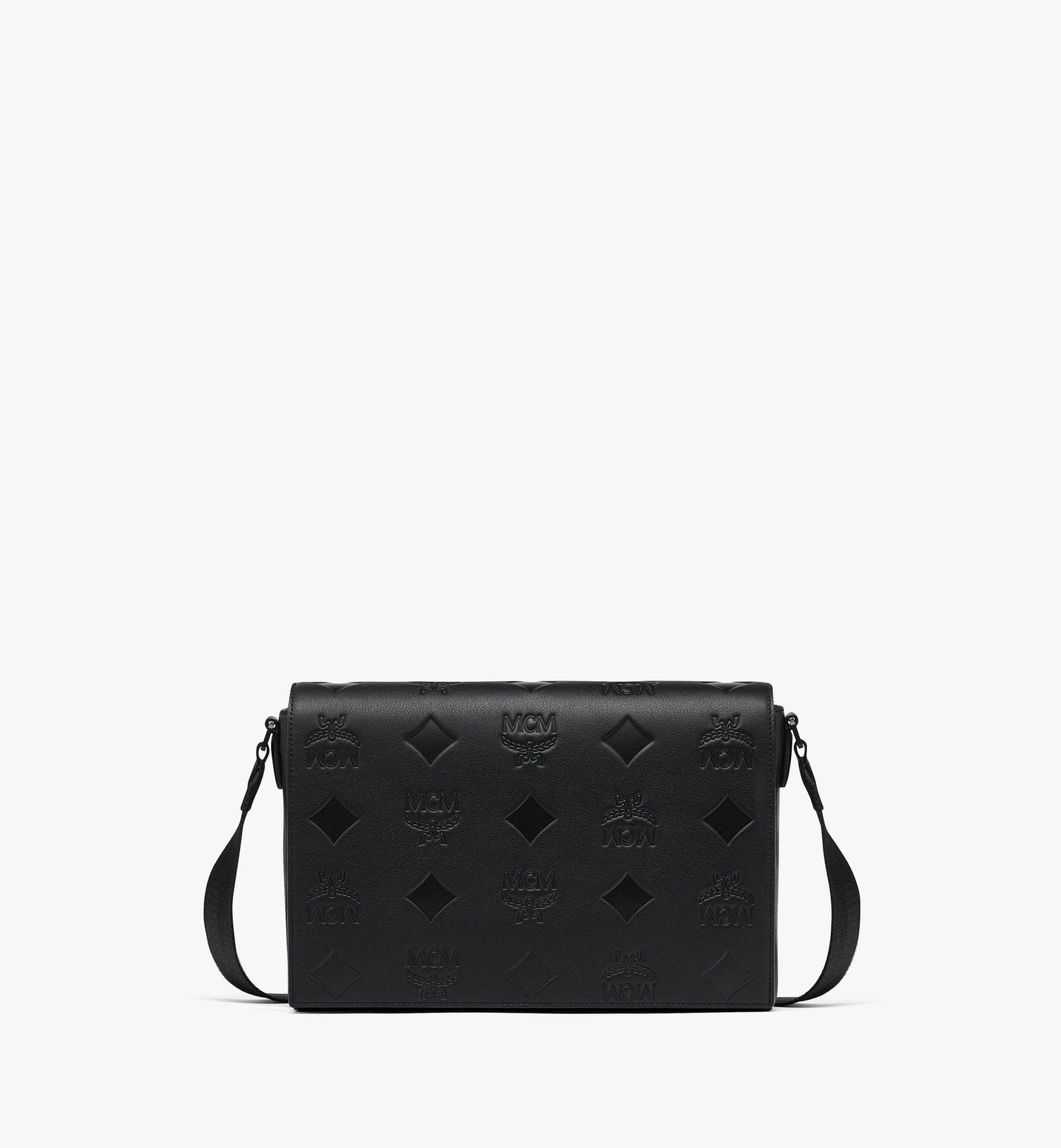 MCM Klassik Messenger In Maxi Monogram Leather