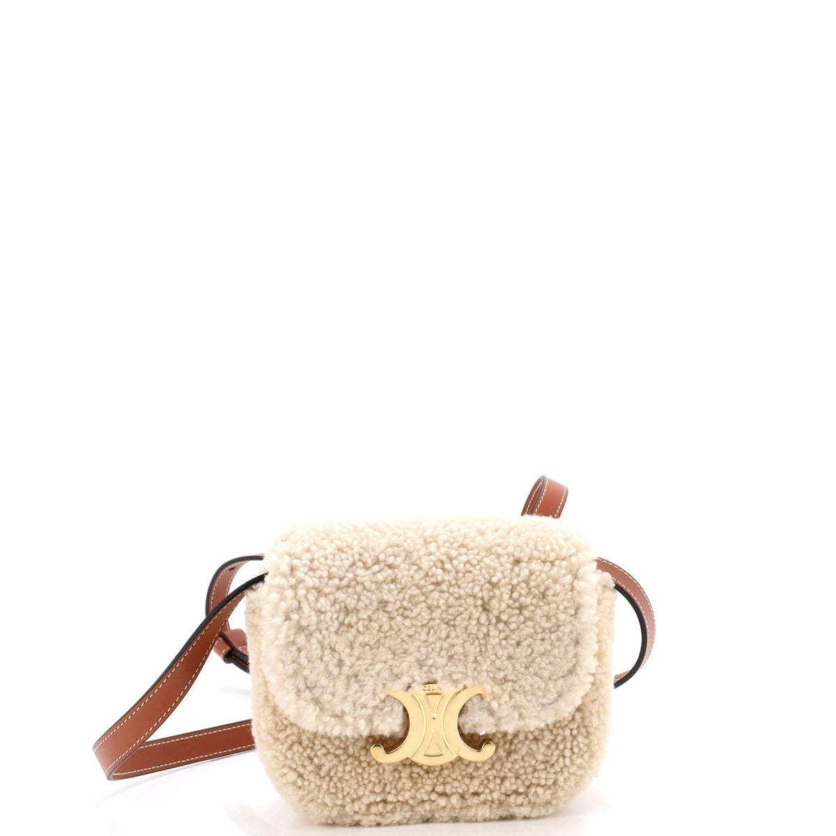 Celine CELINE Triomphe Shoulder Bag Shearling Mini