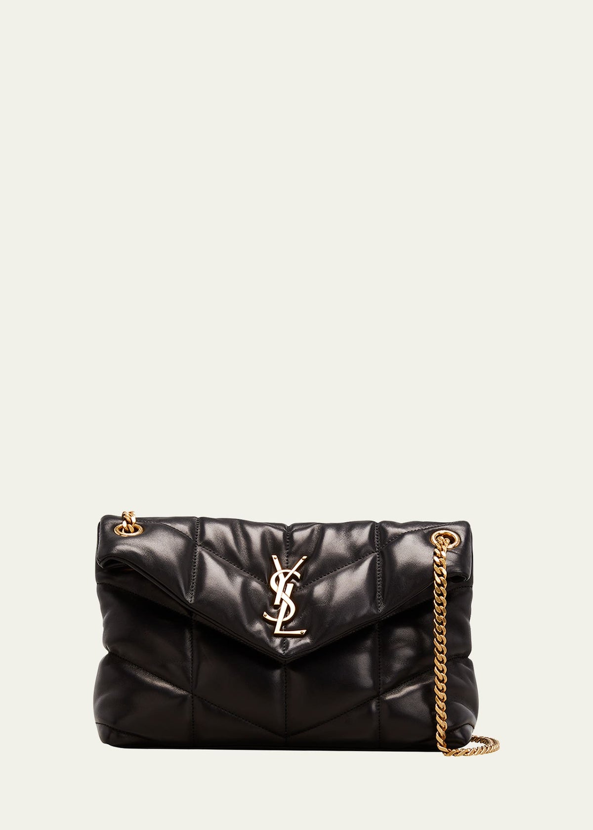 Saint Laurent Lou Puffer Small YSL Shoulder Bag in Quilted Leather