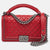 Red Quilted Leather Medium Chain Around Boy Flap Bag