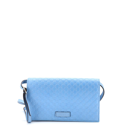 GUCCI Wallet on Strap Microguccissima Leather