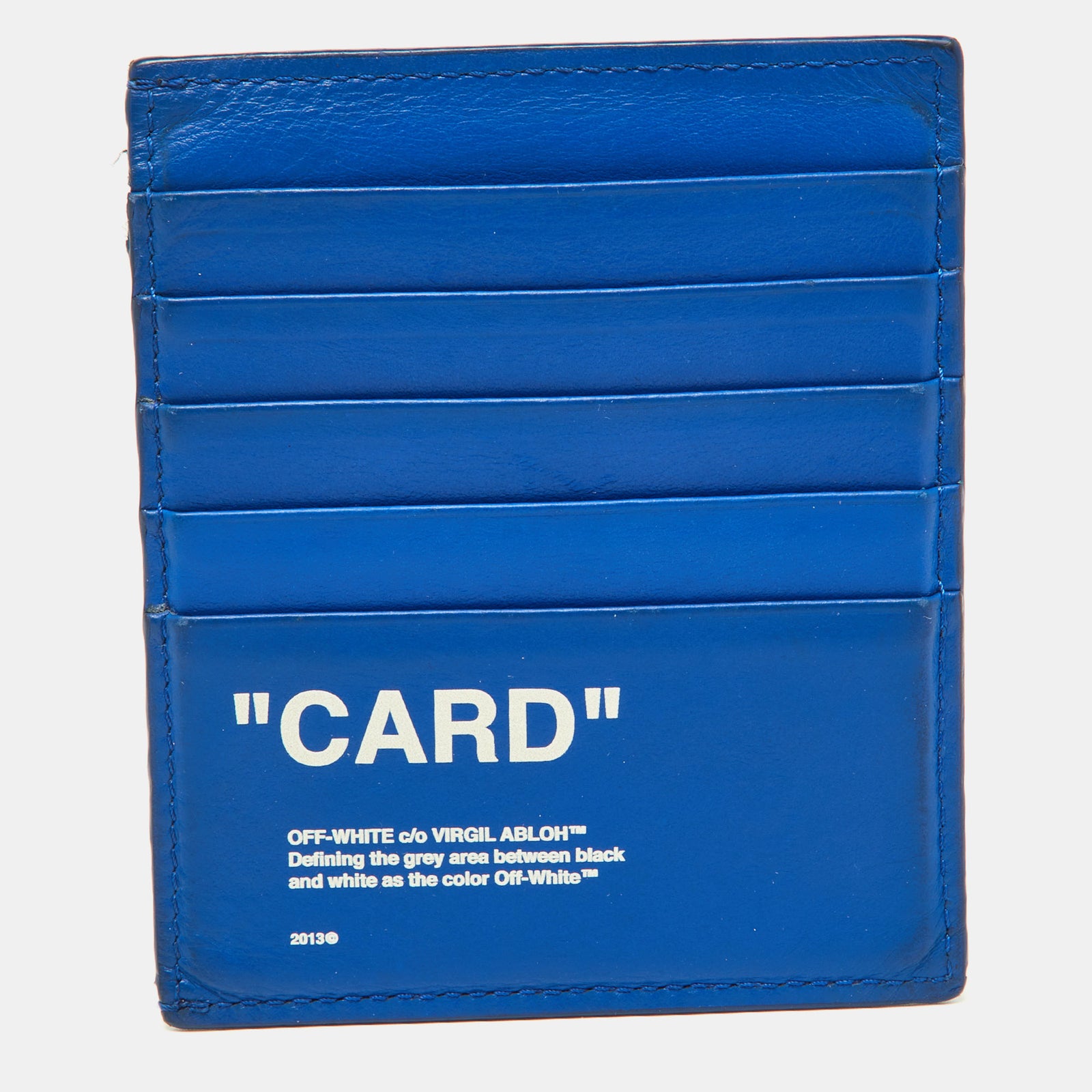 Off-White Off White Blue Leather For Cards Holder