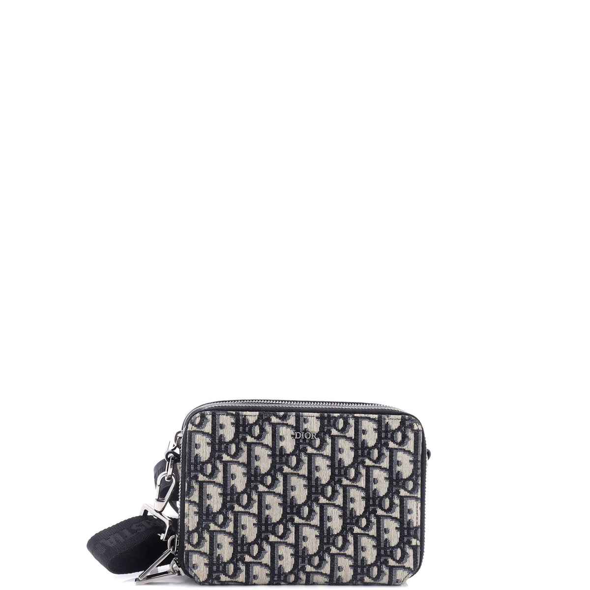 Christian Dior Double Zip Crossbody Pouch Oblique Canvas