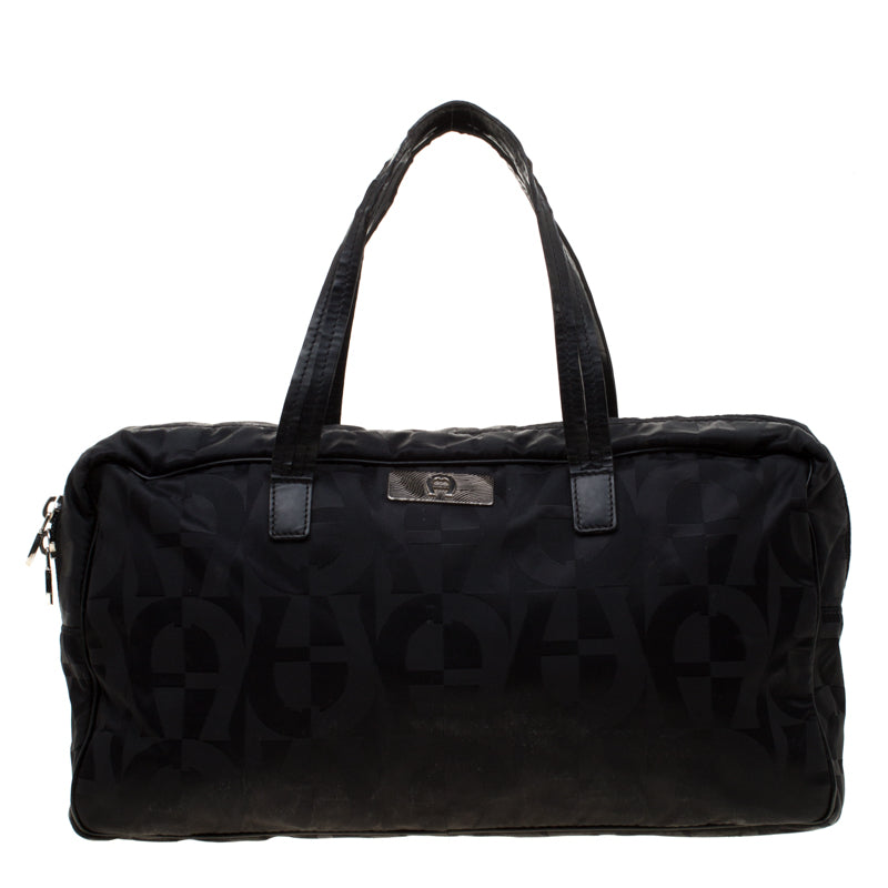 Aigner Black Nylon Satchel