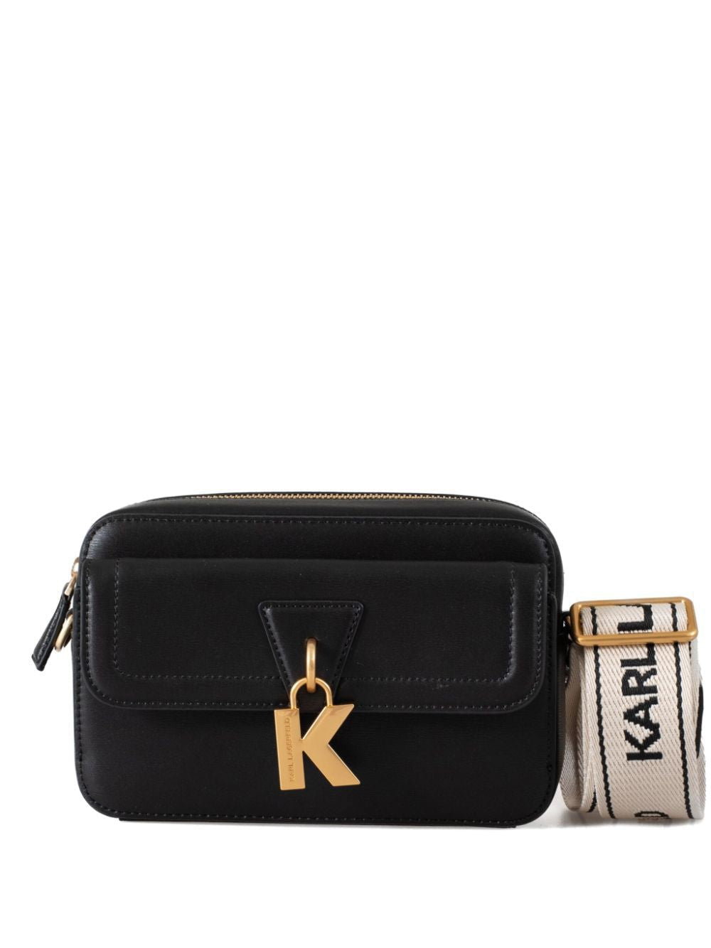 Karl Lagerfeld Women's K Lock Camera Bag in A999 Black | 245W3047 Color A999 Color BLACK
