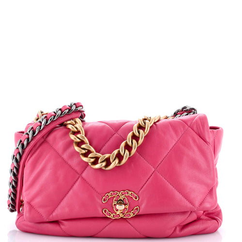 CHANEL 19 Flap Bag Quilted Leather Large