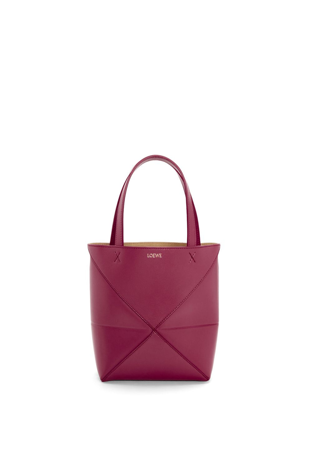 Women's Mini Puzzle Fold Tote Bag in Crimson | A657V25X01