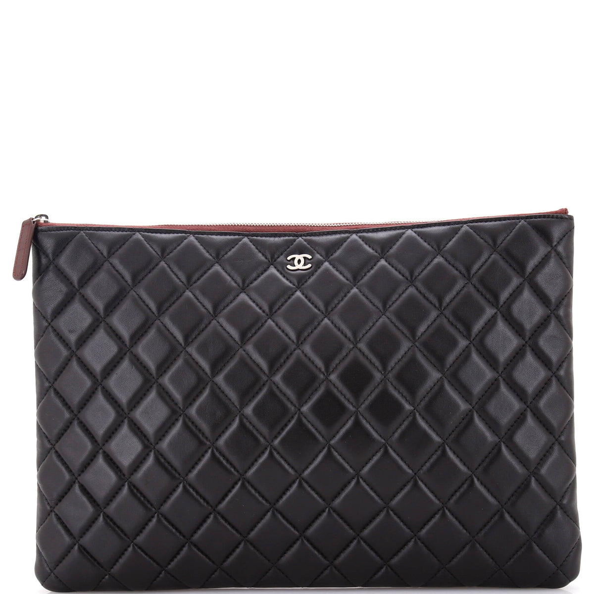 Chanel CHANEL O Case Clutch Quilted Lambskin Large