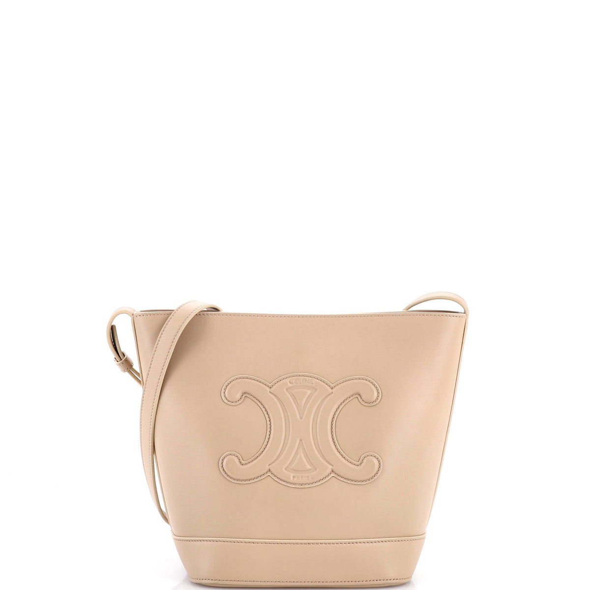 Celine CELINE Cuir Triomphe Bucket Bag Leather Small
